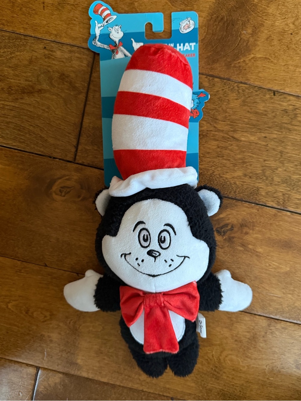 Dr. Seuss Cat in the Hat Plush Dog Toy - Red, White, Black Squeaker
